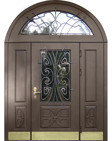 Железная арочная дверь МДФ 1134