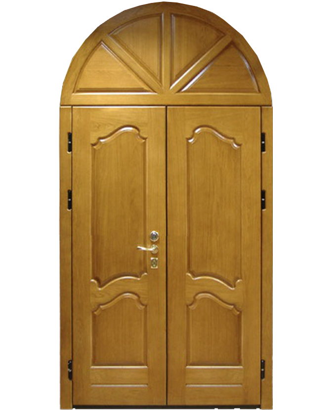 Железная входная арочная дверь МДФ 1113