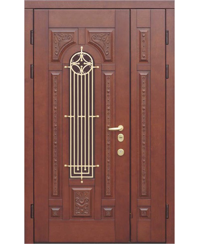 Железная входная дверь МДФ панель с натуральным шпоном 1155