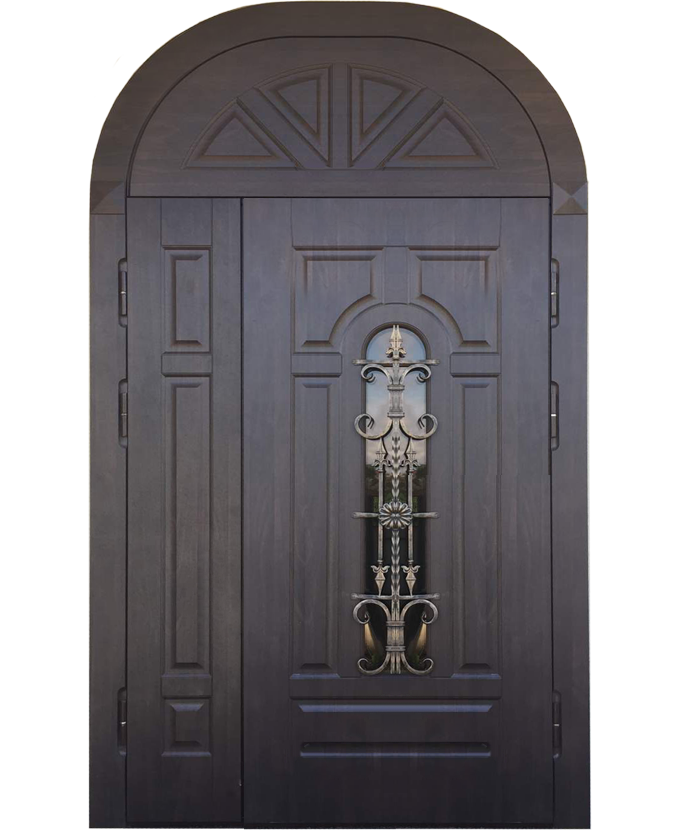 Металлическая арочная дверь МДФ 1123