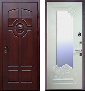 Дверь железная входная МДФ/МДФ с зеркалом 406