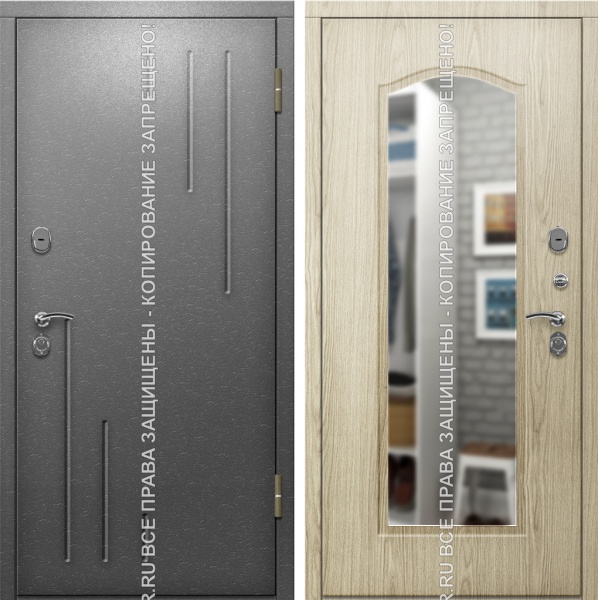 Железная входная дверь с порошковым напылением/МДФ 1228