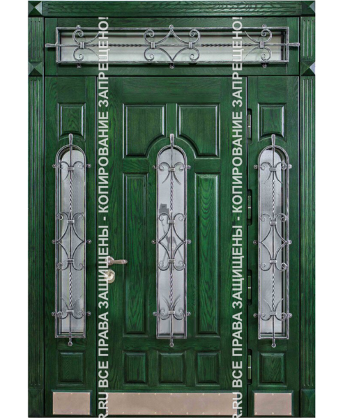 Стальная дверь МДФ с ковкой/стеклом 3200