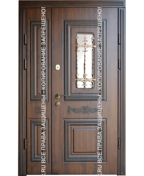 Дверь стальная МДФ с ковкой/стеклом 3017