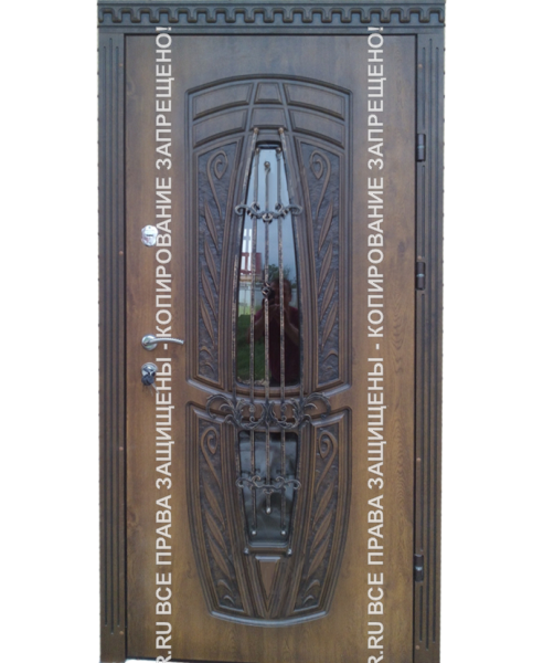 Железная входная дверь МДФ/МДФ с ковкой 1845
