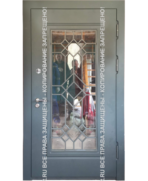 Металлическая входная дверь МДФ/МДФ с зеркалом 428