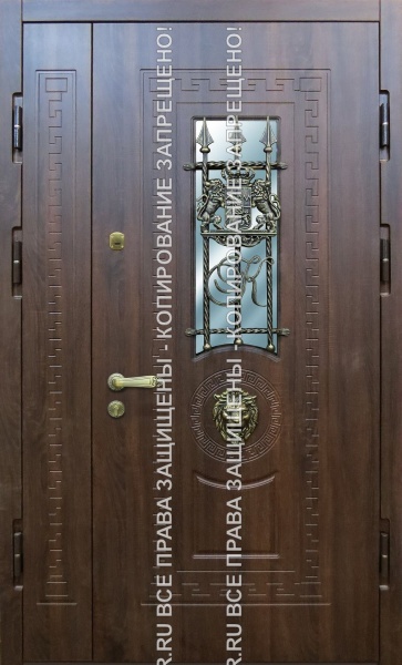 Стальная тамбурная дверь МДФ с ковкой 512