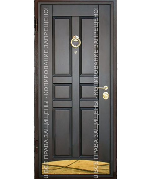 Стальная входная дверь МДФ панель с натуральным шпоном 1156