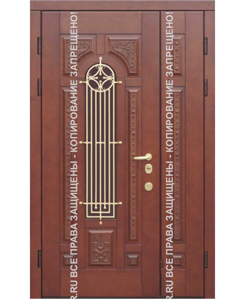 Железная входная дверь МДФ панель с натуральным шпоном 1155