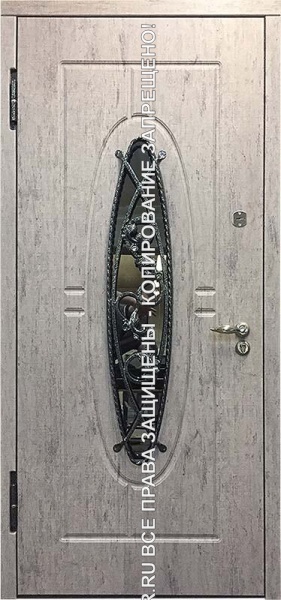 Стальная дверь МДФ/МДФ с ковкой 1718