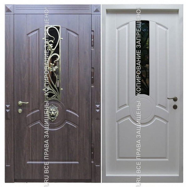 Дверь железная входная МДФ/МДФ с ковкой 1701
